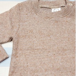 Ватирано топло бебешко боди в кафяво райе Ватирано топло бебешко боди в кафяво райе