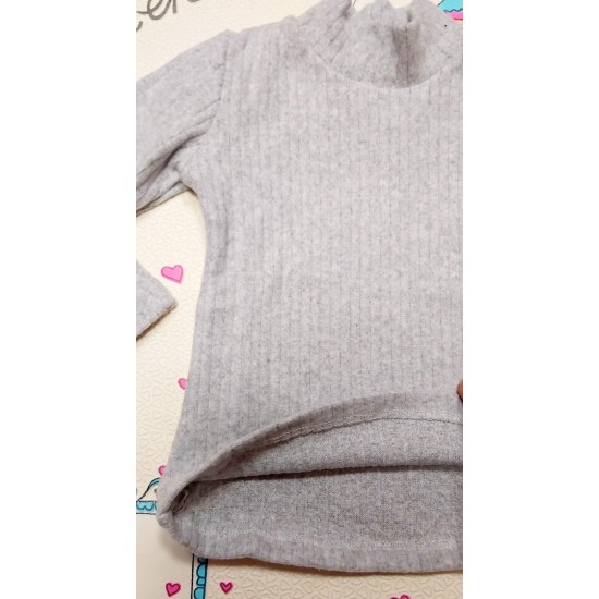 Детско ватирано поло в светло сиво