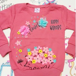 Ватирана детска блуза с таралеж и цветя Ватирана детска блуза с таралеж и цветя