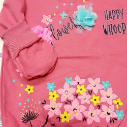 Ватирана детска блуза с таралеж и цветя Ватирана детска блуза с таралеж и цветя