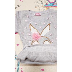Ватирана детска блуза в сиво със зайче Ватирана детска блуза в сиво със зайче
