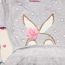 Ватирана детска блуза в сиво със зайче Ватирана детска блуза в сиво със зайче