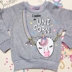 Детска ватирана блуза с Еднорог в сиво Детска ватирана блуза с Еднорог в сиво