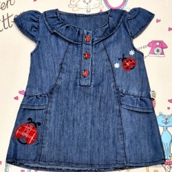 Бебешка лятна дънкова рокля Калинка Бебешка лятна дънкова рокля Калинка