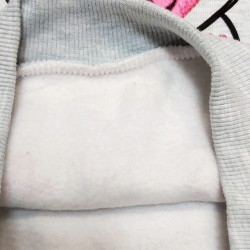 Детска ватирана блуза в сиво с розови сърца