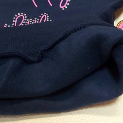 Ватирана детска блуза в тъмносиньо с панделки Ватирана детска блуза в тъмносиньо с панделки