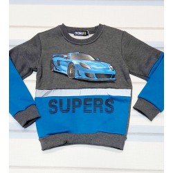 Детска ватирана блуза в сиво Спайдърмен