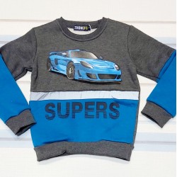 Детска ватирана блуза в сиво Спайдърмен