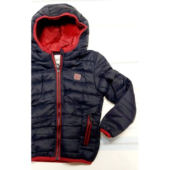 Детско олекотено шушляково яке в тъмносиньо и бордо