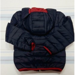 Детско олекотено шушляково яке в тъмносиньо и бордо Детско олекотено шушляково яке в тъмносиньо и бордо