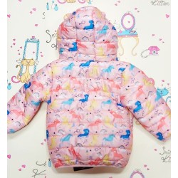 Детско ватирано яке на еднорози с ушички