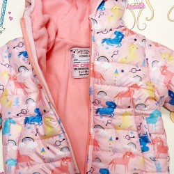 Детско ватирано яке на еднорози с ушички Детско ватирано яке на еднорози с ушички