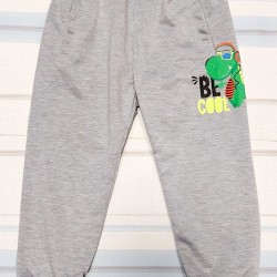 Детско спортно долнище в сиво с динозавър Детско спортно долнище в сиво с динозавър