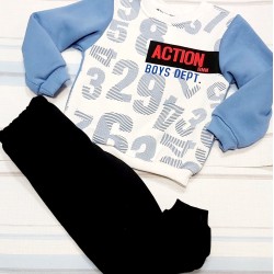 Ватиран детски комплект в синьо и бяло  Цифрите