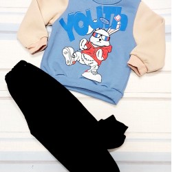 Ватиран детски комплект в синьо Зайче Ватиран детски комплект в синьо Зайче