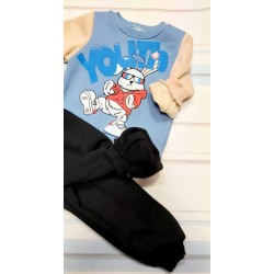 Ватиран детски комплект в синьо Зайче Ватиран детски комплект в синьо Зайче