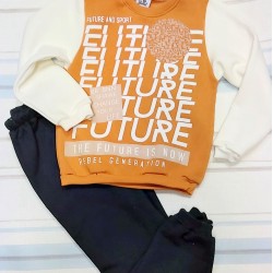 Ватиран комплект за момче в оранжево