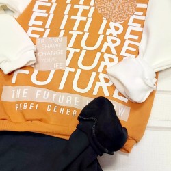 Ватиран комплект за момче в оранжево