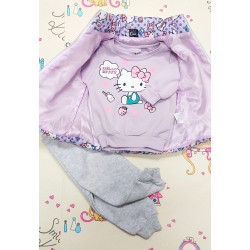 Ватиран детски комплект в лилаво с елек Hello Kitty Ватиран детски комплект в лилаво с елек Hello Kitty