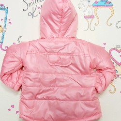 Бебешко преходно яке в розово и зелено на цветя с качулка