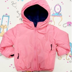 Детско преходно двулицево яке в розово и тъмносиньо Детско преходно двулицево яке в розово и тъмносиньо
