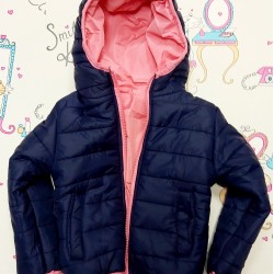 Детско преходно двулицево яке в розово и тъмносиньо Детско преходно двулицево яке в розово и тъмносиньо