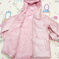 Детско шушляково яке в розово с розова пухкава подплата Детско шушляково яке в розово с розова пухкава подплата