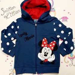 Детски суичър в тъмносиньо на точки с Мини Маус Детски суичър в тъмносиньо на точки с Мини Маус