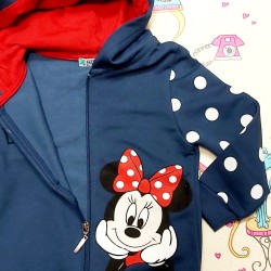 Детски суичър в тъмносиньо на точки с Мини Маус Детски суичър в тъмносиньо на точки с Мини Маус