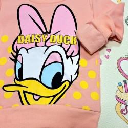 Ватирана детска блуза в прасковено розово с патето Дейзи Ватирана детска блуза в прасковено розово с патето Дейзи