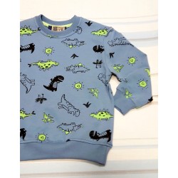 Синя детска блуза с динозаври