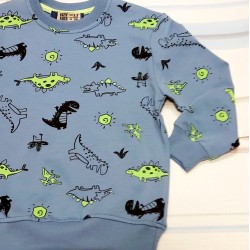 Синя детска блуза с динозаври
