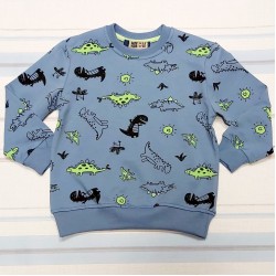 Синя детска блуза с динозаври