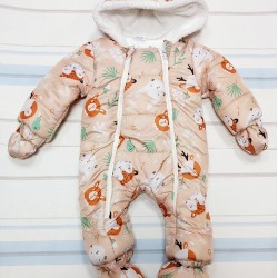 Бебешки зимен космонавт в бежово кафяво Диви животни Бебешки зимен космонавт в бежово кафяво Диви животни