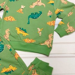 Детски комплект в зелено на динозаври