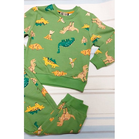 Детски комплект в зелено на динозаври