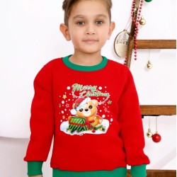 Ватирана Коледна детска блуза с Мече