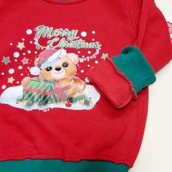 Ватирана Коледна детска блуза с Мече Ватирана Коледна детска блуза с Мече