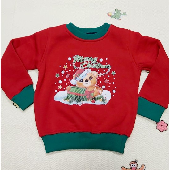 Ватирана Коледна детска блуза с Мече Ватирана Коледна детска блуза с Мече
