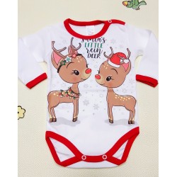 Бебешко коледно боди с еленчета Бебешко коледно боди с еленчета
