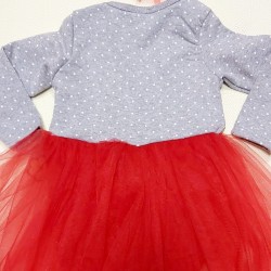 Бебешка Коледна боди рокля в сиво и златно Пингвинче Бебешка Коледна боди рокля в сиво и златно Пингвинче