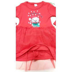 Детска коледна рокля с меченце Детска коледна рокля с меченце