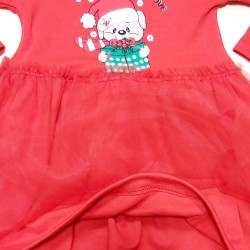 Детска коледна рокля с меченце Детска коледна рокля с меченце