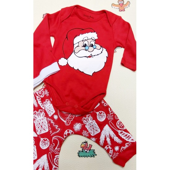 Бебешки Коледен комплект с Дядо Коледа с шапка