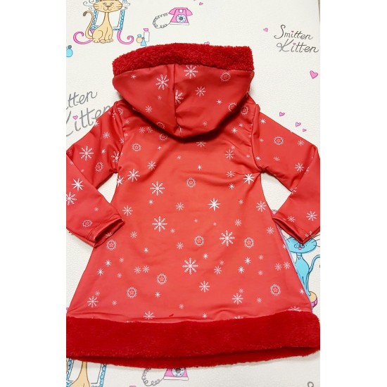 Коледна детска рокля с Мини Маус с качулка