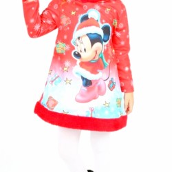 Коледна рокля с Мини Маус с качулка Коледна рокля с Мини Маус с качулка