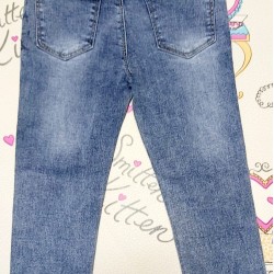 Детски сини дънки с еднорог