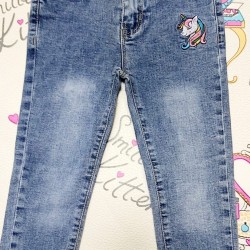 Детски сини дънки с еднорог Детски сини дънки с еднорог