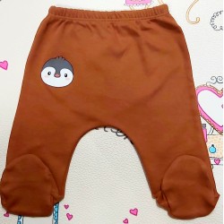Бебешки ританки в кафяво с пингвин Бебешки ританки в кафяво с пингвин