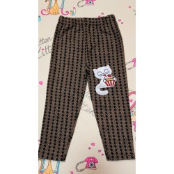 Детски мъхест клин в бежово/кафяво с коте